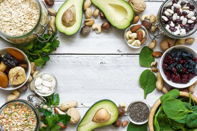foods high in magnesium like nuts, avocado and dried fruit