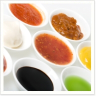 small bowls with sauces that may contain MSG