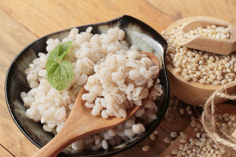 cooked barley, uncooked barley