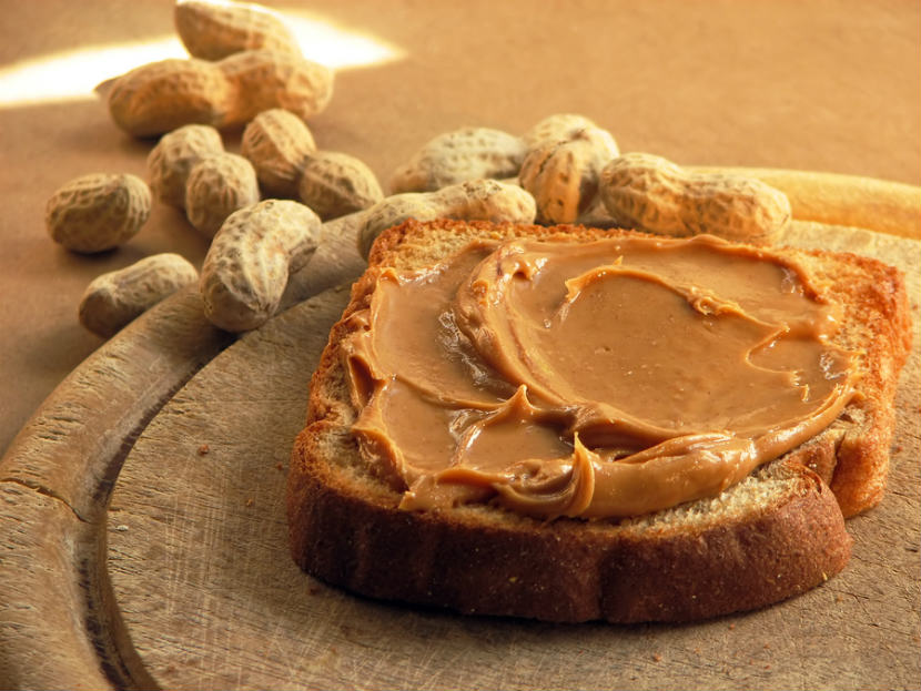 peanut butter on toast and peanuts