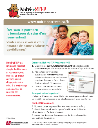 nutri-eSTEP, French, flyer, screening tool