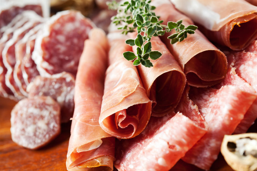 A selection of deli and processed meats containing nitrates