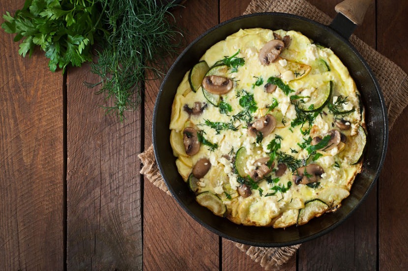 frittata recipe, leek and mushroom frittata, egg, recipe