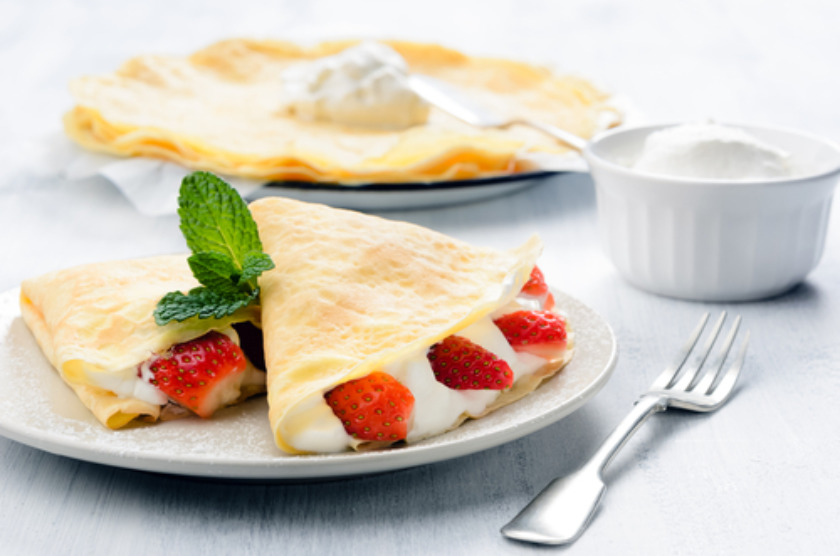 breakfast, dessert, recipe, fruit, crepe