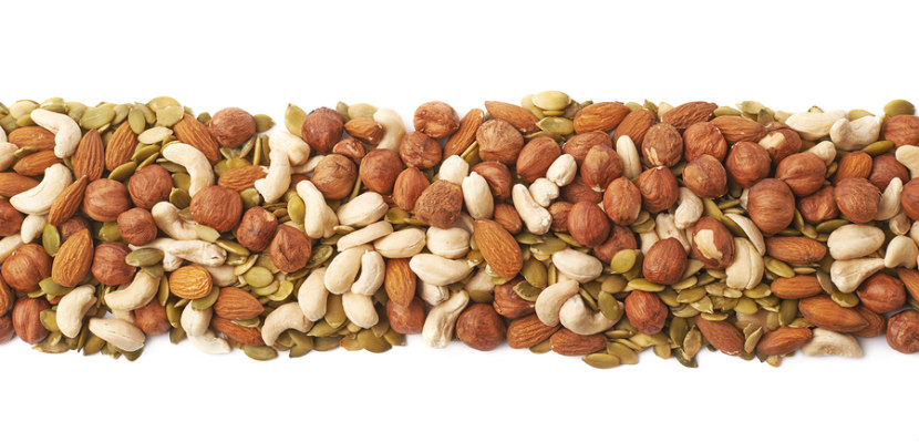 nuts and seeds in shape of a granola bar