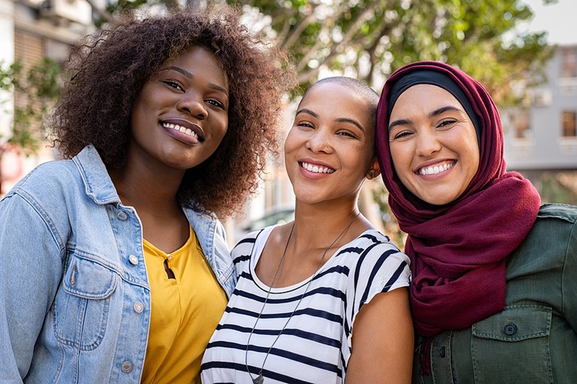 three friends hanging out